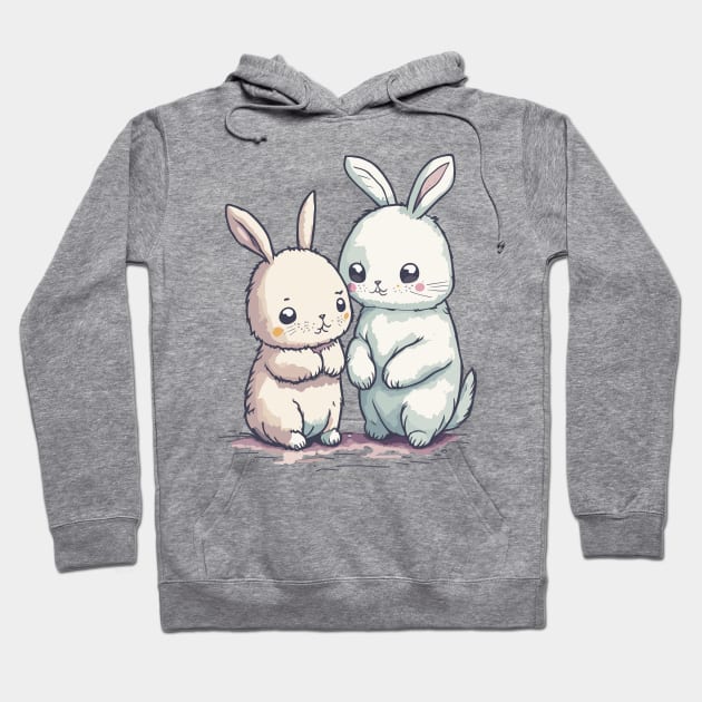 cute kawaii bunnies Hoodie by Maria Murtaza